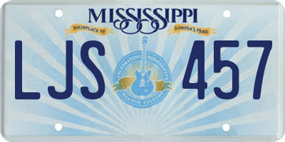MS license plate LJS457