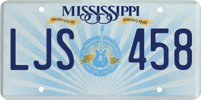MS license plate LJS458
