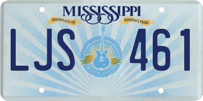MS license plate LJS461