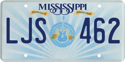 MS license plate LJS462