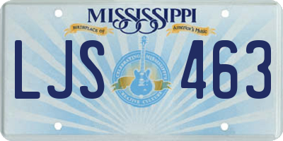MS license plate LJS463