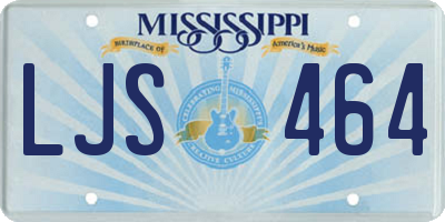 MS license plate LJS464