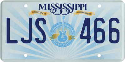 MS license plate LJS466