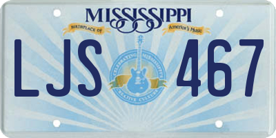 MS license plate LJS467
