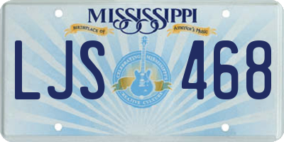 MS license plate LJS468