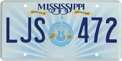MS license plate LJS472