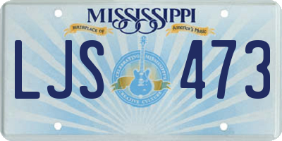 MS license plate LJS473