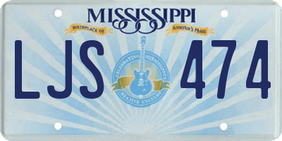 MS license plate LJS474