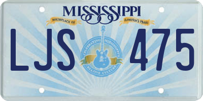 MS license plate LJS475
