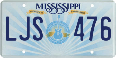 MS license plate LJS476