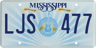 MS license plate LJS477