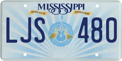MS license plate LJS480