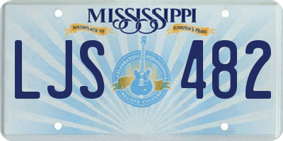 MS license plate LJS482