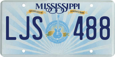 MS license plate LJS488