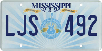 MS license plate LJS492