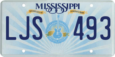 MS license plate LJS493