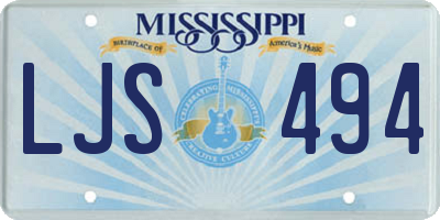 MS license plate LJS494