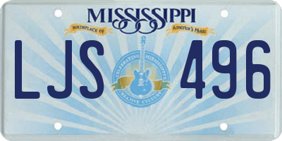 MS license plate LJS496