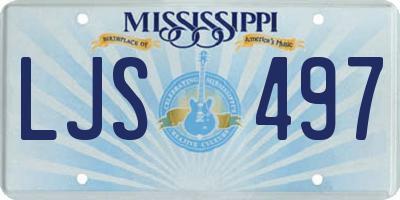 MS license plate LJS497