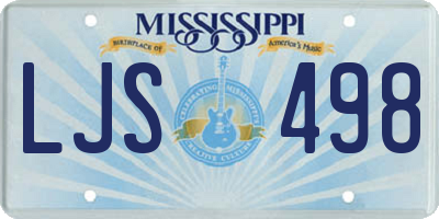 MS license plate LJS498