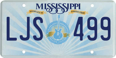 MS license plate LJS499