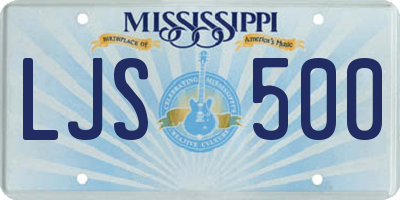 MS license plate LJS500