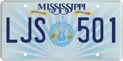 MS license plate LJS501