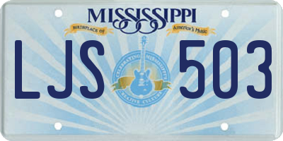 MS license plate LJS503