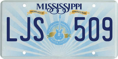 MS license plate LJS509