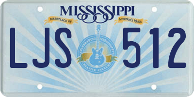 MS license plate LJS512