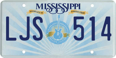 MS license plate LJS514