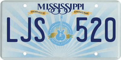 MS license plate LJS520