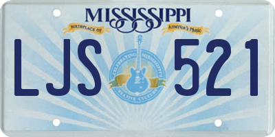 MS license plate LJS521