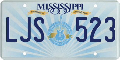 MS license plate LJS523