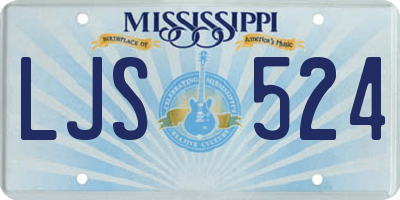 MS license plate LJS524