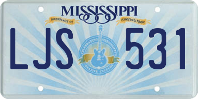 MS license plate LJS531