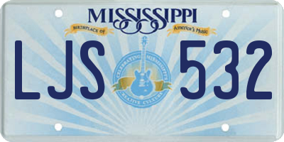 MS license plate LJS532