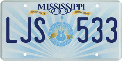 MS license plate LJS533