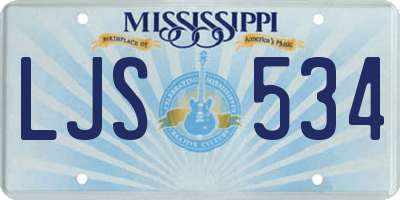 MS license plate LJS534