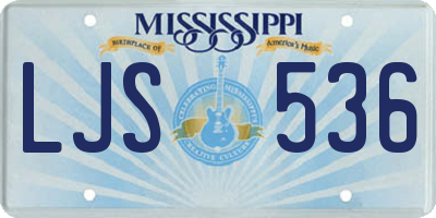 MS license plate LJS536