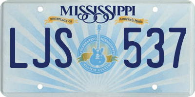 MS license plate LJS537