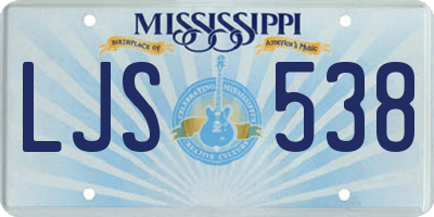 MS license plate LJS538