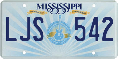MS license plate LJS542
