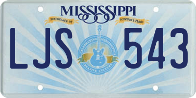 MS license plate LJS543