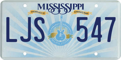 MS license plate LJS547
