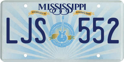 MS license plate LJS552