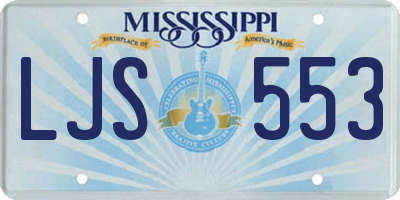 MS license plate LJS553