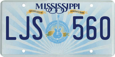 MS license plate LJS560