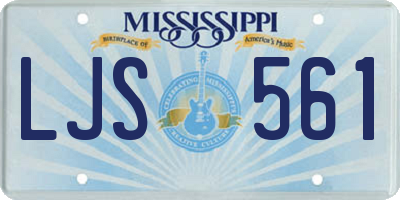 MS license plate LJS561
