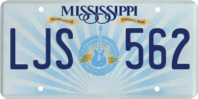 MS license plate LJS562